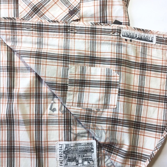 Zoo York Men’s Short Sleeve Button Down Shirt Offwhite Rust Grey Plaid M - Picture 14 of 14